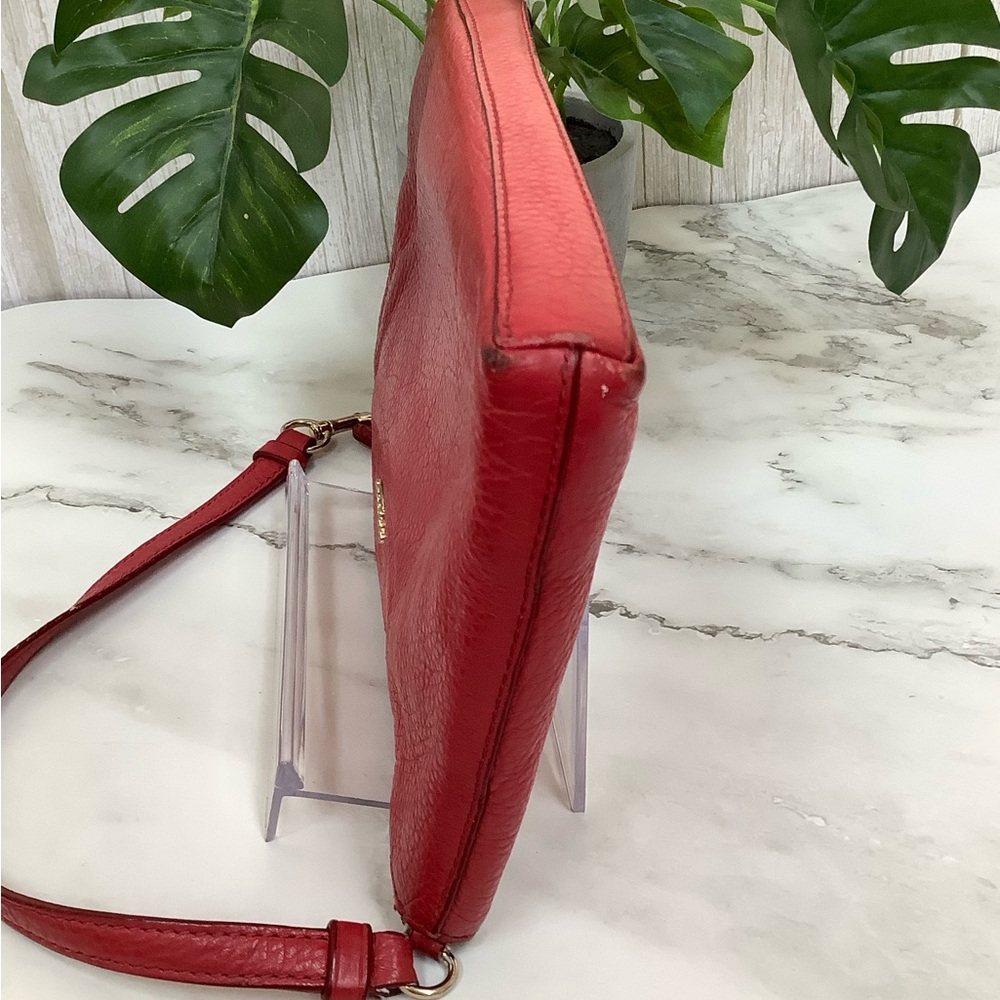 GUC Coach Red Pochette Leather Clutch - Picture 6 of 11